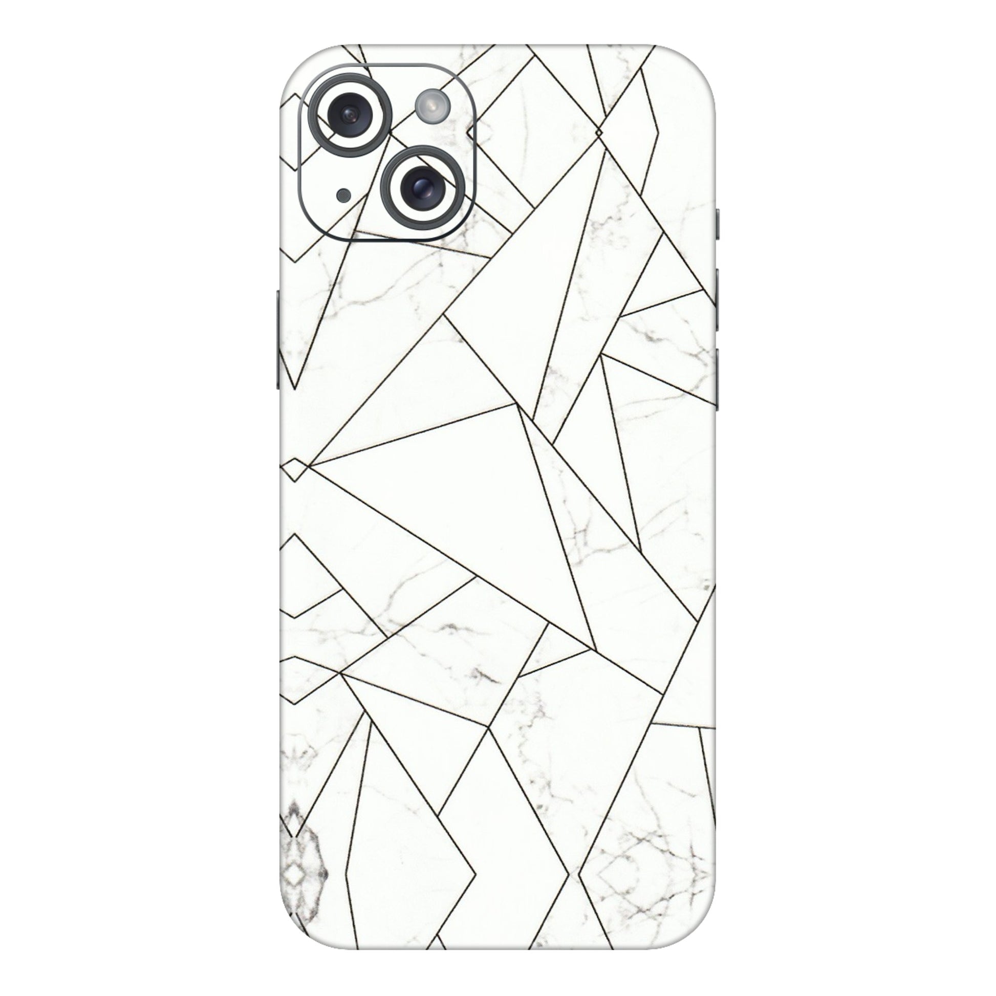 Apple iPhone Skins (All Models) - Luxury White Marble Effect - 3D Embossed Finish (L-168) iPhone 15 Plus