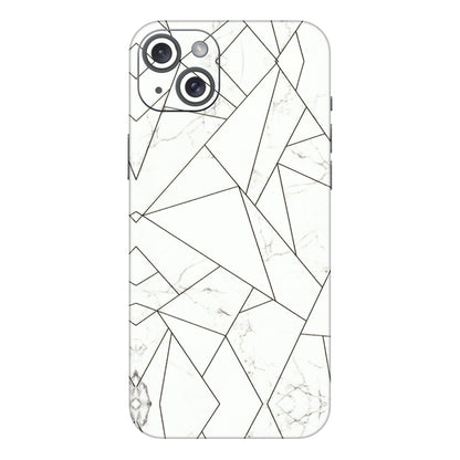 Apple iPhone Skins (All Models) - Luxury White Marble Effect - 3D Embossed Finish (L-168) iPhone 15 Plus