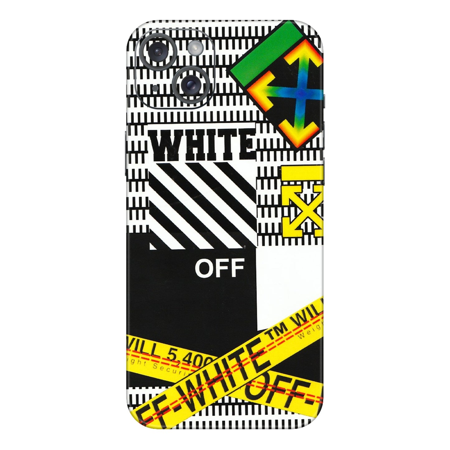Apple iPhone Skins (All Models) - White Off Abstract - 3D Embossed Finish (L-172) iPhone 15 Plus