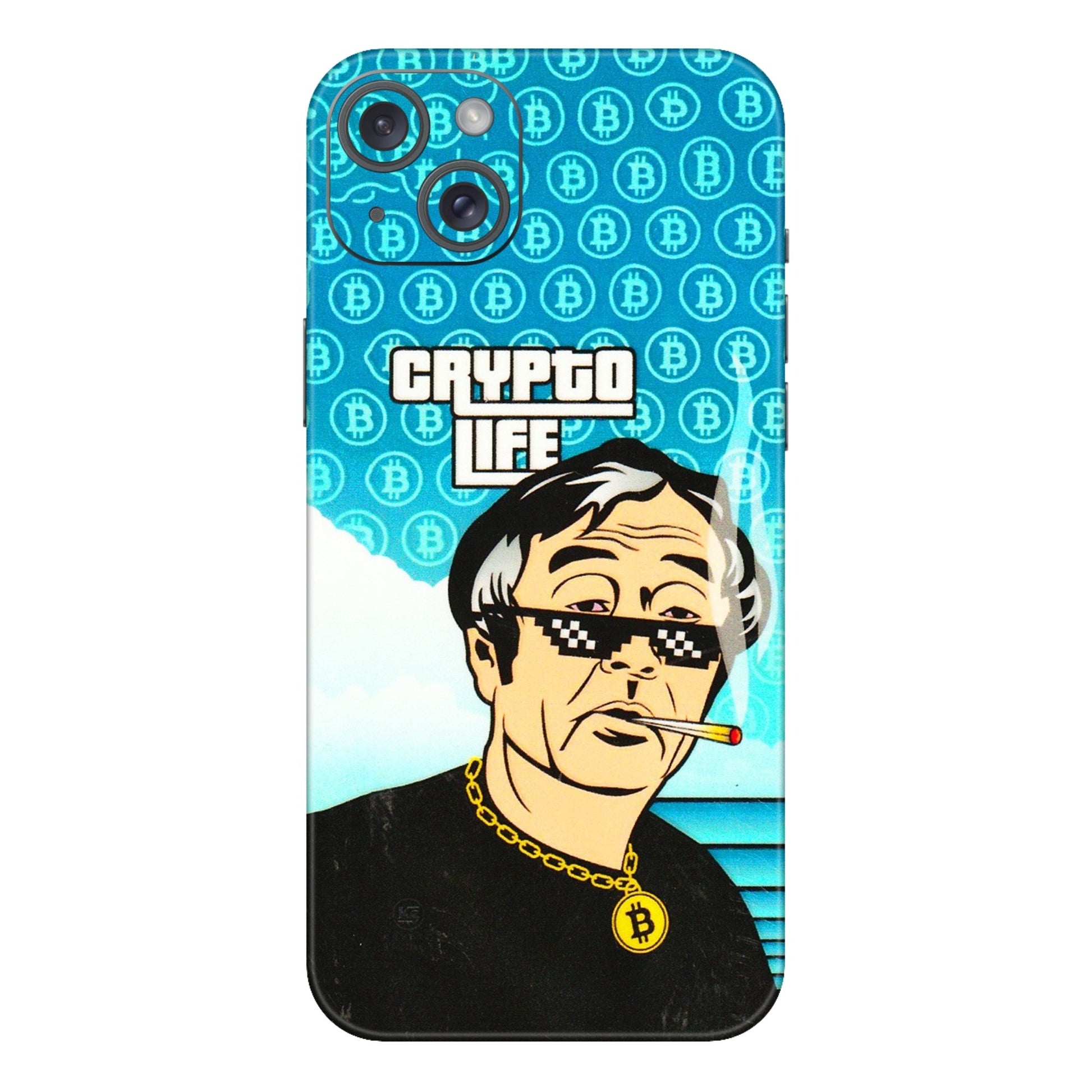 Apple iPhone Skins (All Models) - Crypto Thug Life - 3D Embossed Finish (L-179) iPhone 15 Plus