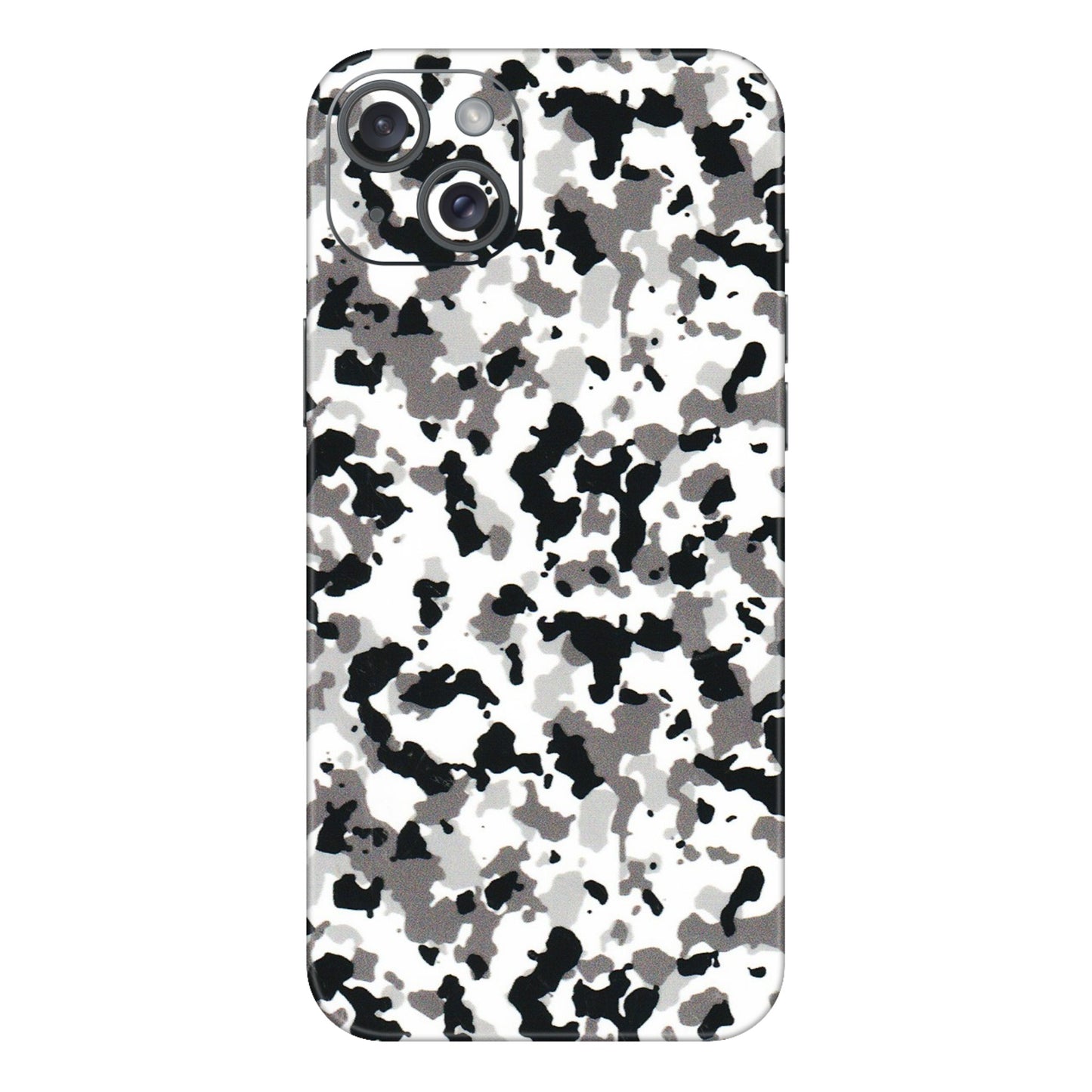 Apple iPhone Skins (All Models) - White Black Camouflage - 3D Embossed Finish (L-18) iPhone 15 Plus