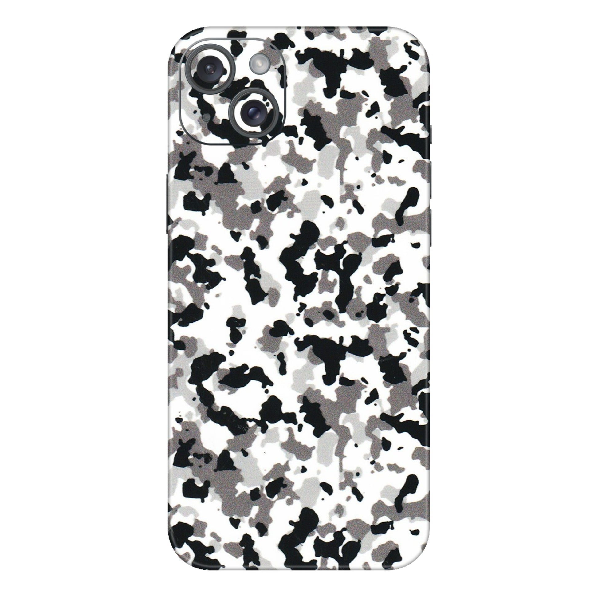 Apple iPhone Skins (All Models) - White Black Camouflage - 3D Embossed Finish (L-18) iPhone 15 Plus