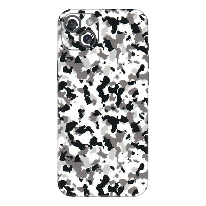 Apple iPhone Skins (All Models) - White Black Camouflage - 3D Embossed Finish (L-18) iPhone 15 Plus