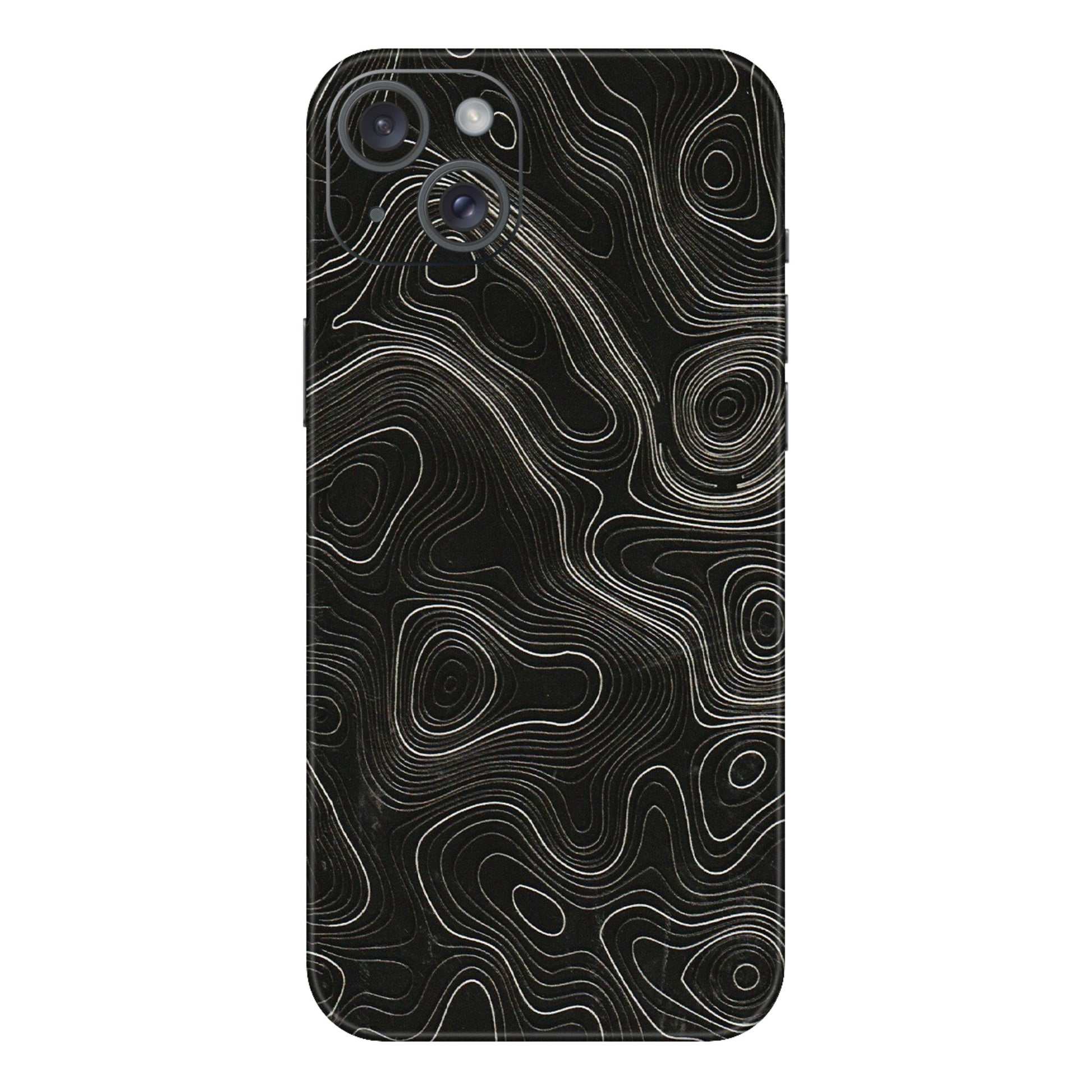 Apple iPhone Skins (All Models) - Black Swirl - 3D Embossed Finish (L-196) iPhone 15 Plus