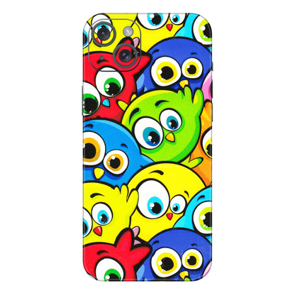 Apple iPhone Skins (All Models) - Cute Fluffy Birds - 3D Embossed Finish (L-213) iPhone 15 Plus