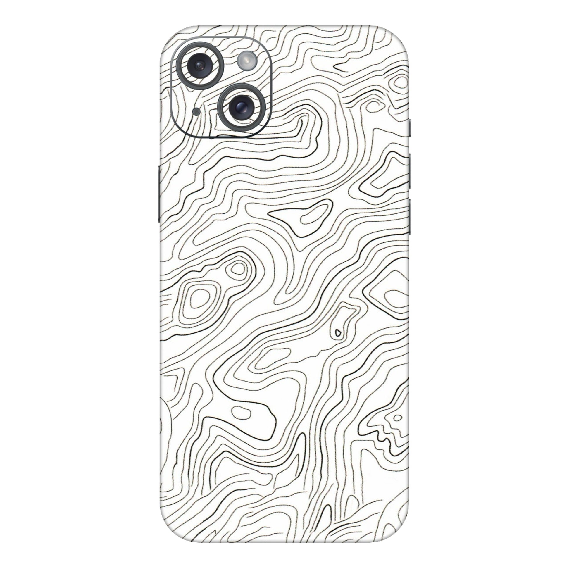 Apple iPhone Skins (All Models) - White Black Swirls - 3D Embossed Finish (L-219) iPhone 15 Plus