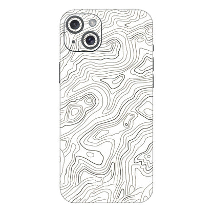Apple iPhone Skins (All Models) - White Black Swirls - 3D Embossed Finish (L-219) iPhone 15 Plus