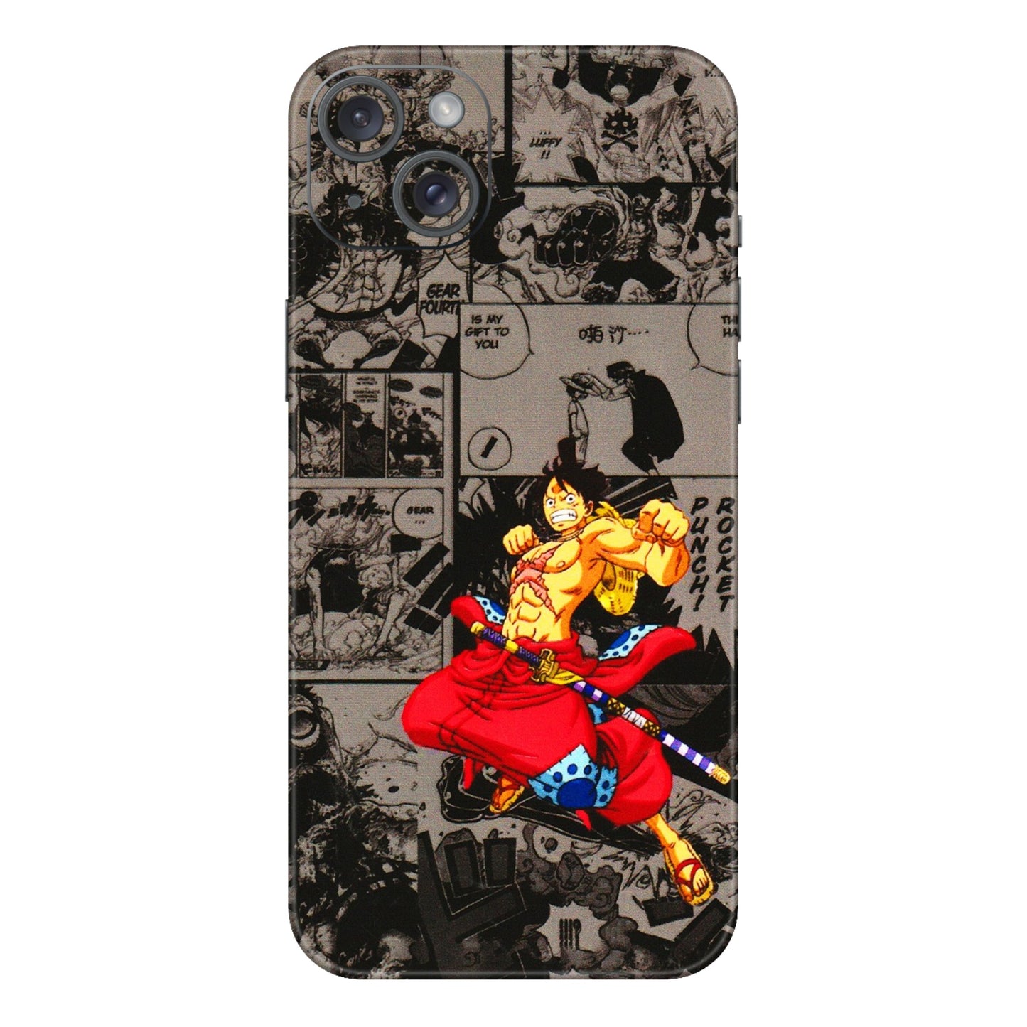 Apple iPhone Skins (All Models) - One Piece Rocket Punch Manga - 3D Embossed Finish (L-25) iPhone 15 Plus