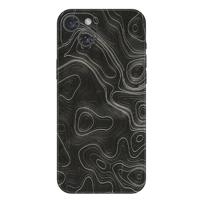 Apple iPhone Skins (All Models) - Abstract White Line Map - 3D Embossed Finish (L-269) iPhone 15 Plus