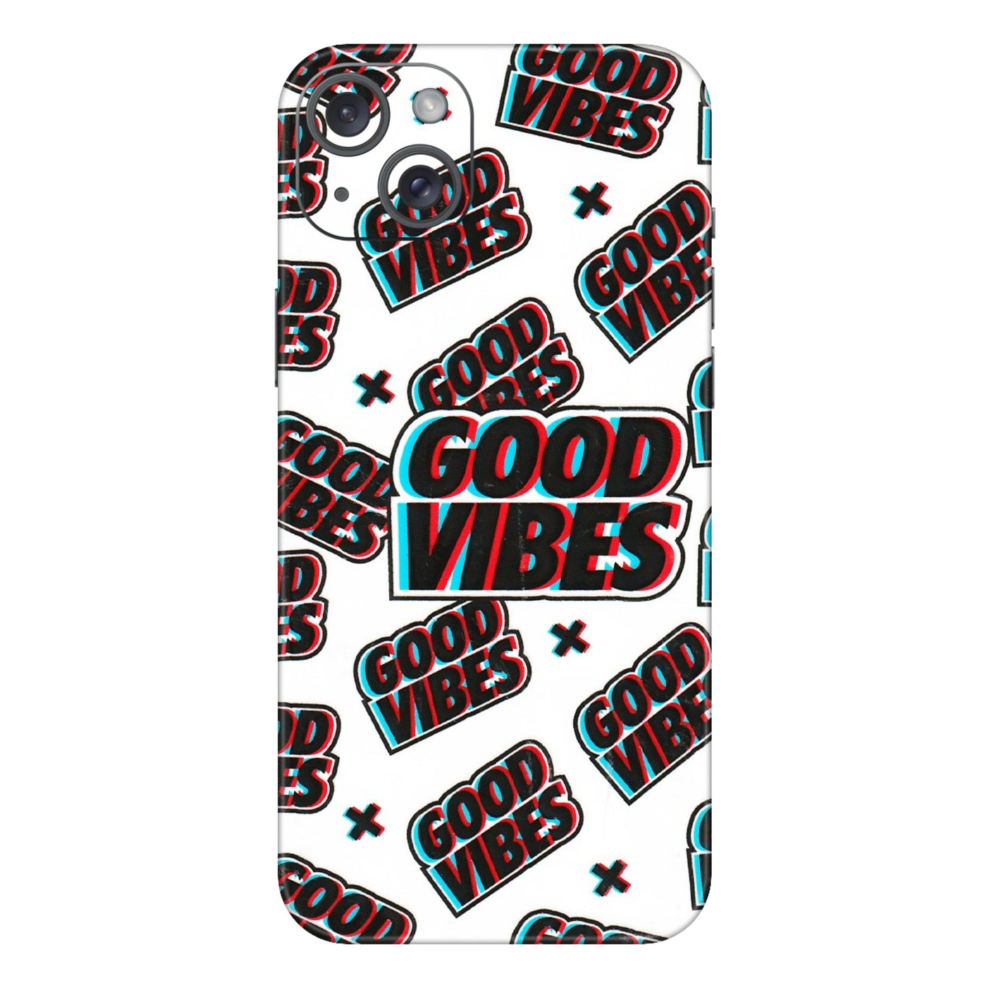 Apple iPhone Skins (All Models) - Good Vibes - 3D Embossed Finish (L-282) iPhone 15 Plus