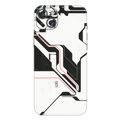Apple iPhone Skins (All Models) - White Techy Logo - 3D Embossed Finish (L-312) iPhone 15 Plus
