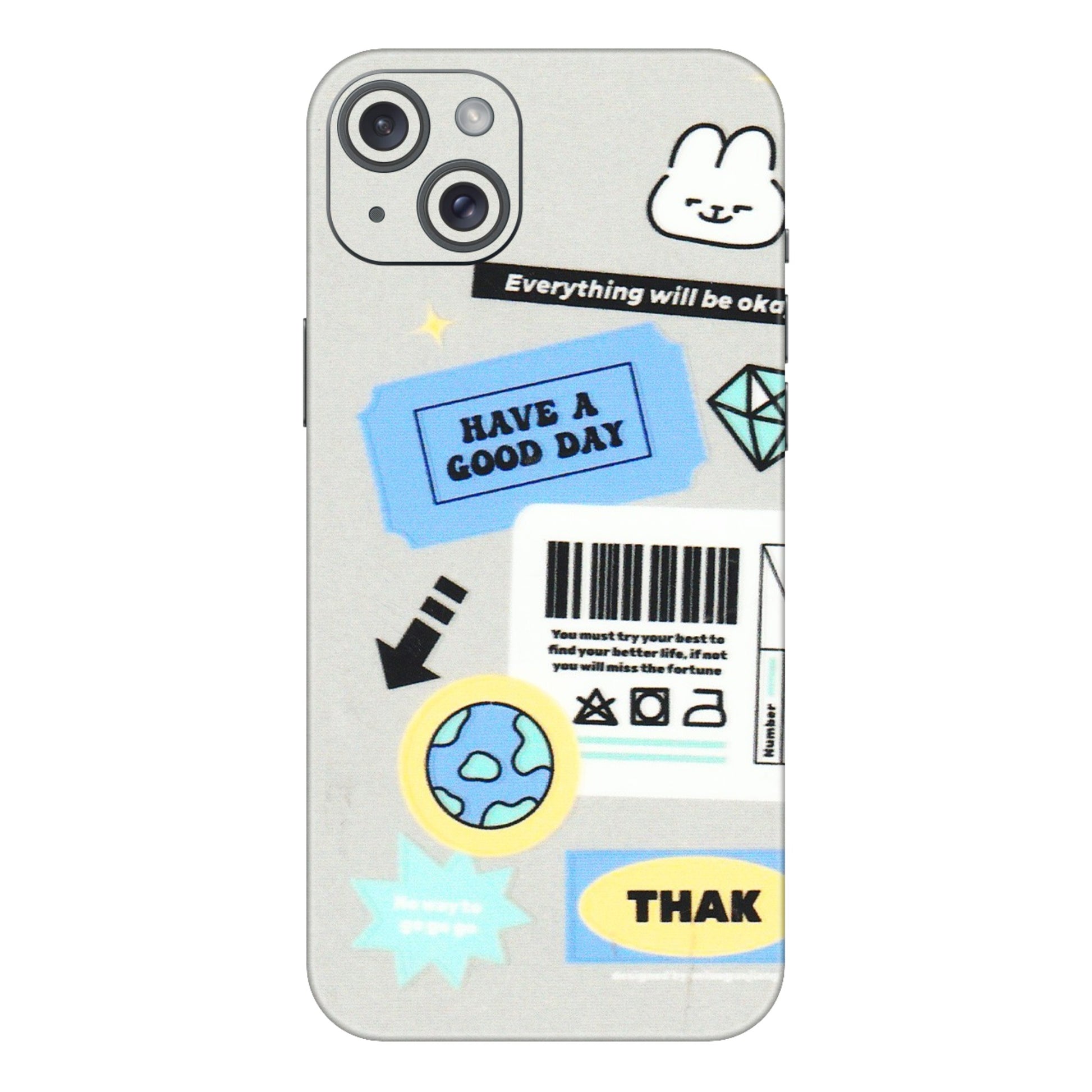 Apple iPhone Skins (All Models) - Will Be Okay Design - 3D Embossed Finish (L-316) iPhone 15 Plus
