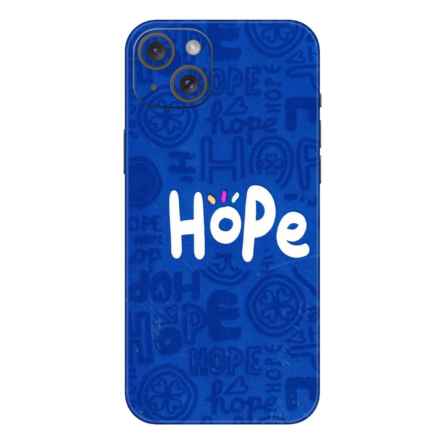 Apple iPhone Skins (All Models) - Hope Doodles Blue - 3D Embossed Finish (L-43) iPhone 15 Plus