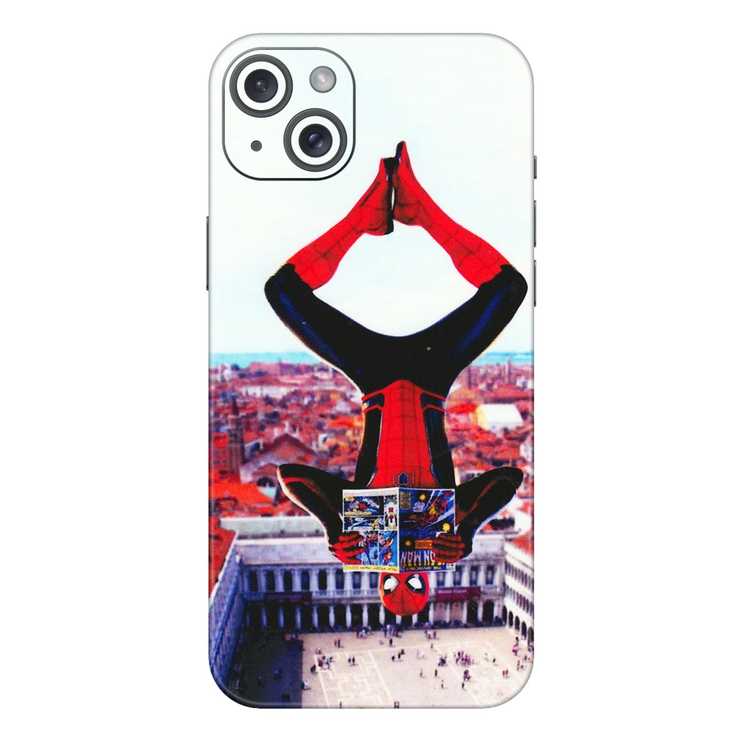 Apple iPhone Skins (All Models) - Spiderman Hanging - 3D Embossed Finish (L-53) iPhone 15 Plus