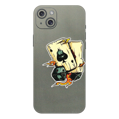 Apple iPhone Skins (All Models) - Grey Cards Of Ace - 3D Embossed Finish (L-77) iPhone 15 Plus