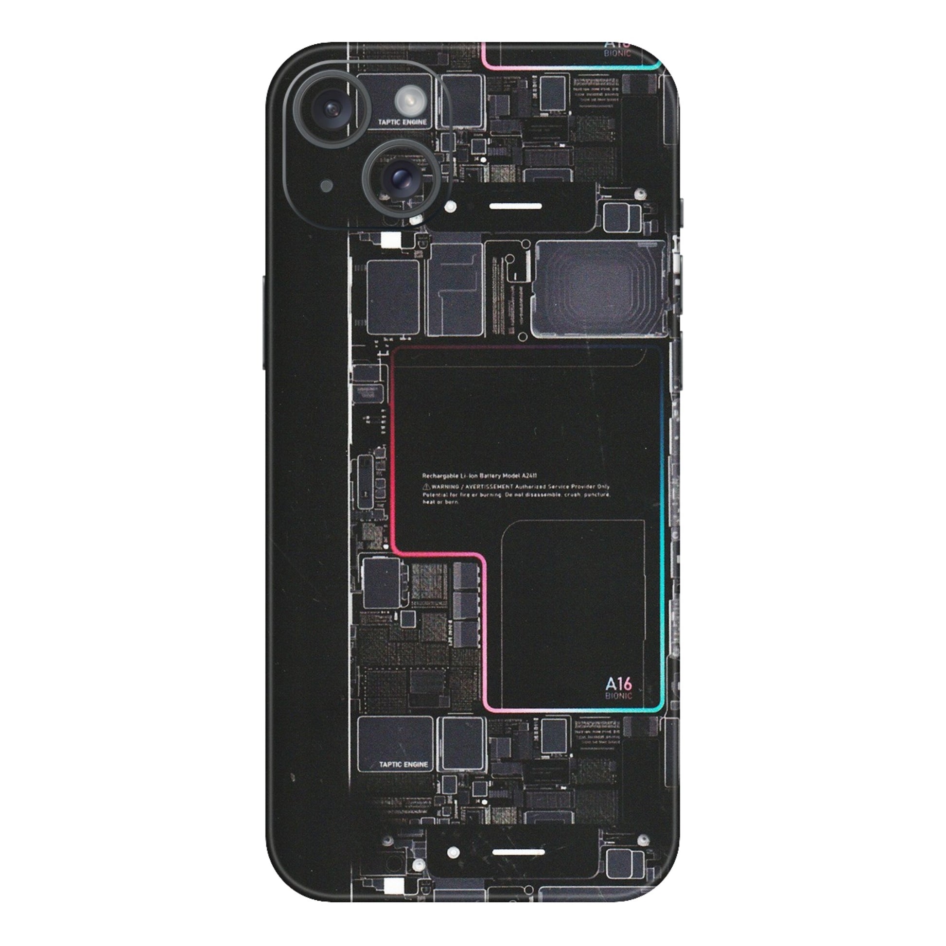Apple iPhone Skins (All Models) - Motherboard Circuit Layout - Matte Finish (M-117) iPhone 15 Plus