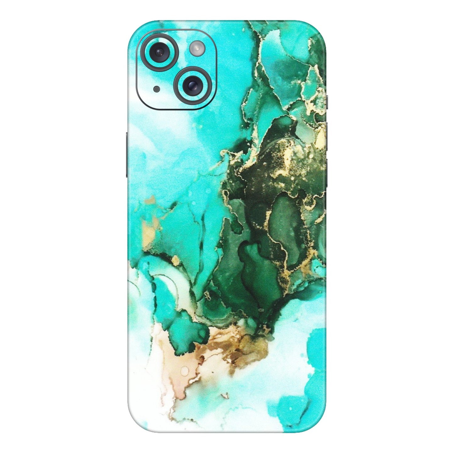 Apple iPhone Skins (All Models) - The Blue Gold Marble - Matte Finish (M-124) iPhone 15 Plus