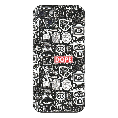 Apple iPhone Skins (All Models) - Dope Stay Classy Black Doodles - Matte Finish (M-126) iPhone 15 Plus
