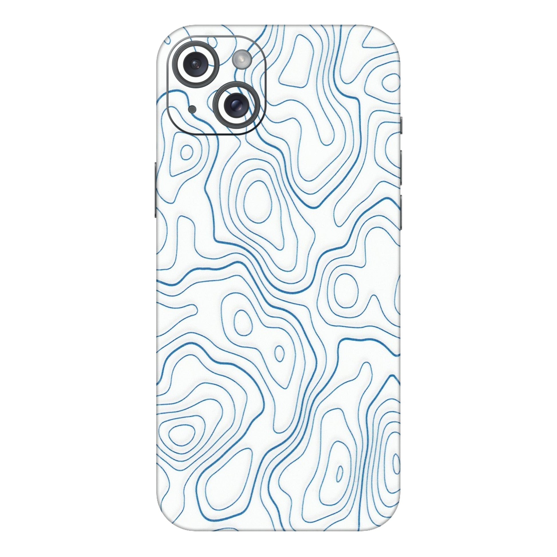 Apple iPhone Skins (All Models) - Blue And White Swirls - Matte Finish (M-139) iPhone 15 Plus