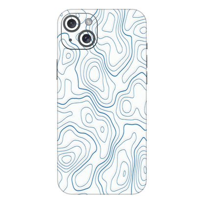 Apple iPhone Skins (All Models) - Blue And White Swirls - Matte Finish (M-139) iPhone 15 Plus
