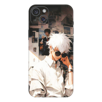 Apple iPhone Skins (All Models) - Gojo Satoru Jujustu Kaisen Anime - Matte Finish (M-156) iPhone 15 Plus