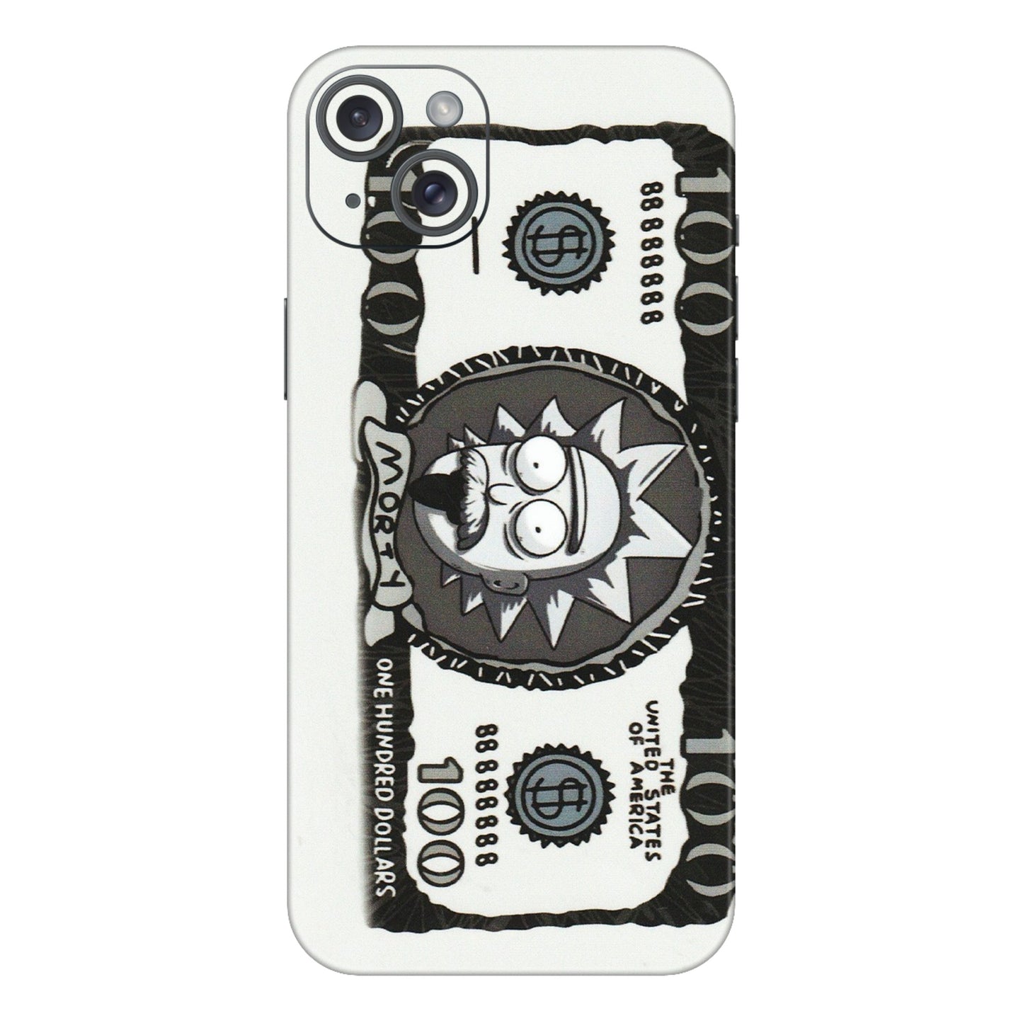 Apple iPhone Skins (All Models) - Rick And Morty Hundred Dollar Anime - Matte Finish (M-161) iPhone 15 Plus
