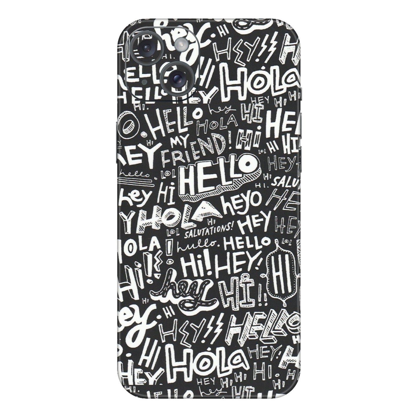Apple iPhone Skins (All Models) - Hi Hello Doodles - Matte Finish (M-25) iPhone 15 Plus