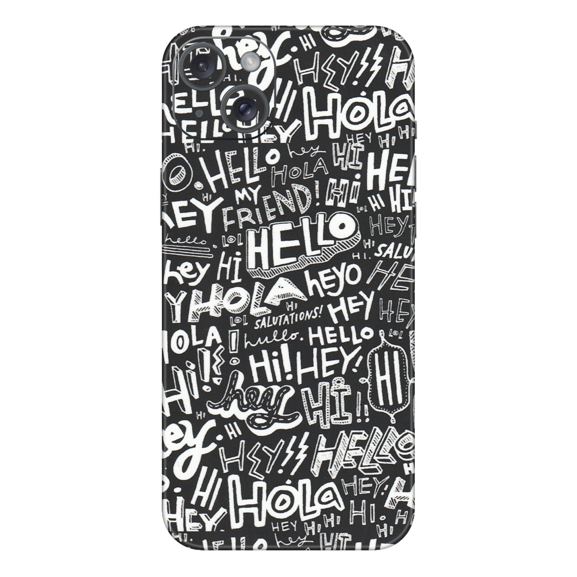Apple iPhone Skins (All Models) - Hi Hello Doodles - Matte Finish (M-25) iPhone 15 Plus