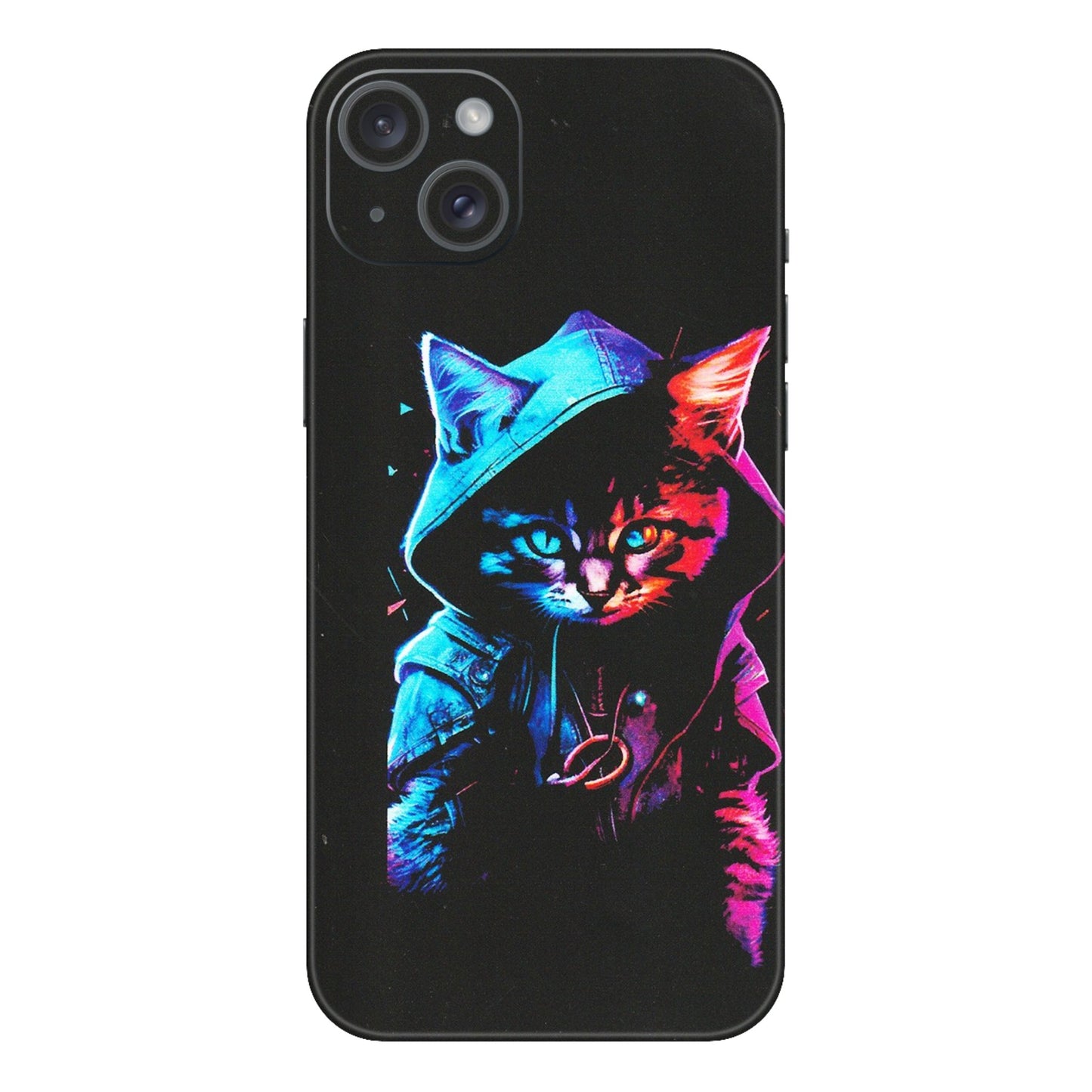 Apple iPhone Skins (All Models) - Cyberpunk Cat - Matte Finish (M-45) iPhone 15 Plus
