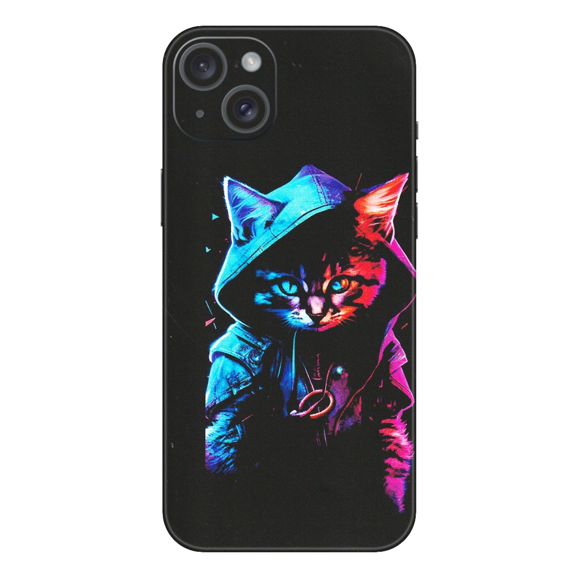 Apple iPhone Skins (All Models) - Cyberpunk Cat - Matte Finish (M-45) iPhone 15 Plus