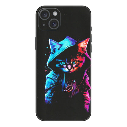 Apple iPhone Skins (All Models) - Cyberpunk Cat - Matte Finish (M-45) iPhone 15 Plus