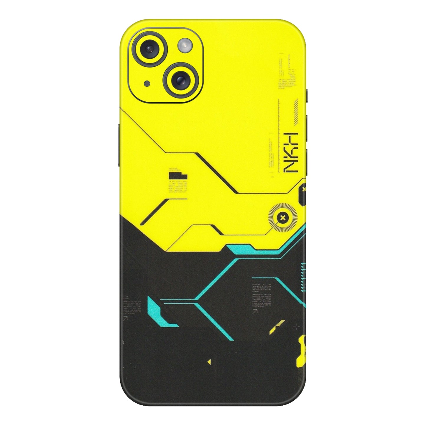 Apple iPhone Skins (All Models) - Black Yellow Technica - Matte Finish (M-53) iPhone 15 Plus