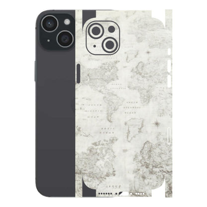 Apple iPhone Skins (All Models) - World Travel Map - Transparent Finish (T-04) iPhone 15 Plus
