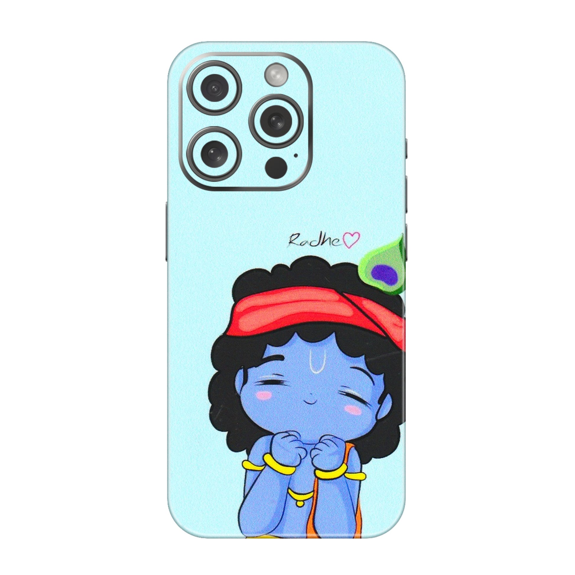 Apple iPhone Skins (All Models) - Radhe Radhe Cute Toon - 3D Embossed Finish (L-05) iPhone 15 Pro