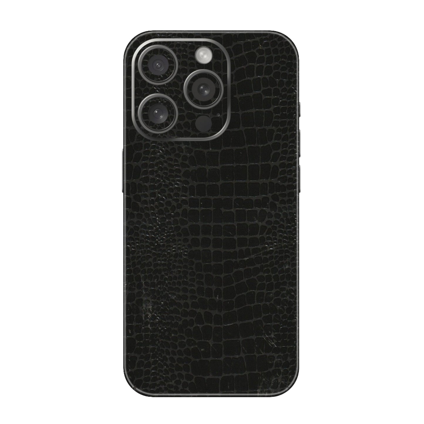 Apple iPhone Skins (All Models) - Snake Leather Black - 3D Embossed Finish (L-107) iPhone 15 Pro