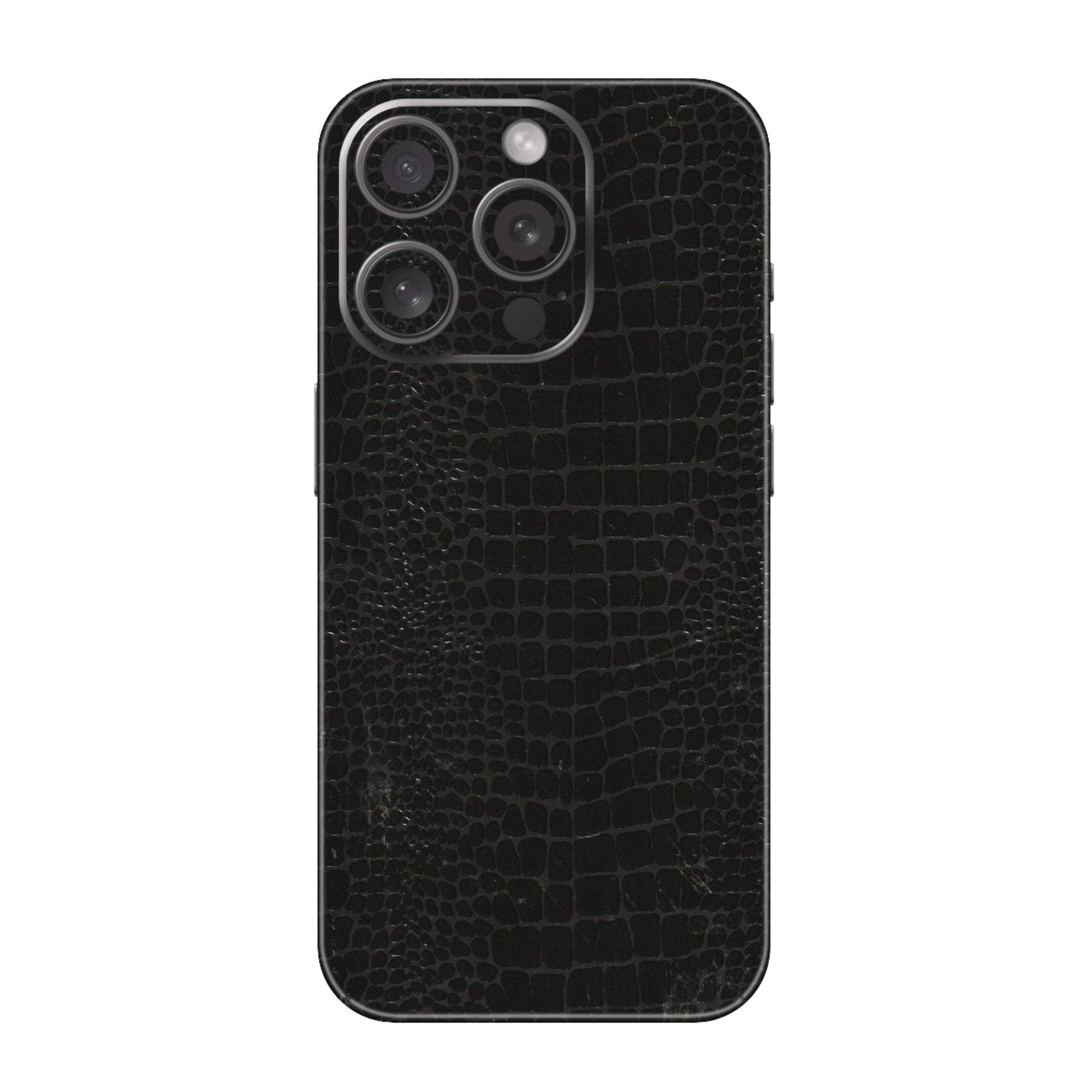 Apple iPhone Skins (All Models) - Snake Leather Black - 3D Embossed Finish (L-107) iPhone 15 Pro