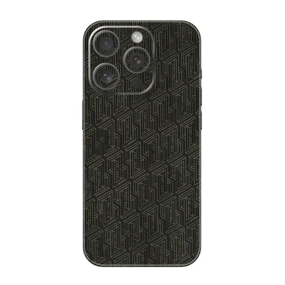 Apple iPhone Skins (All Models) - Black Abstract Pattern - 3D Embossed Finish (L-117) iPhone 15 Pro