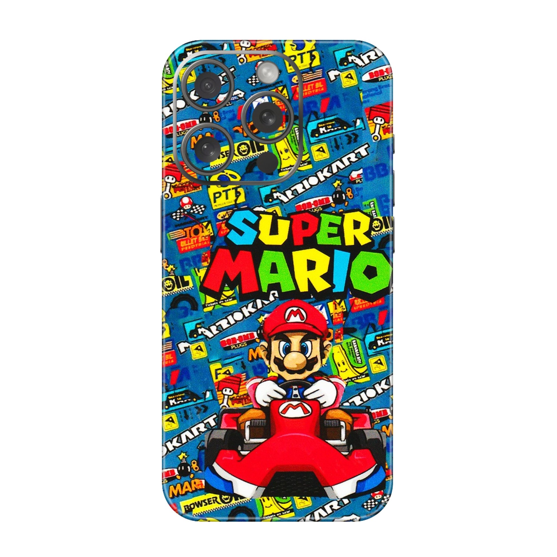 Apple iPhone Skins (All Models) - Super Mario Kart - 3D Embossed Finish (L-140) iPhone 15 Pro