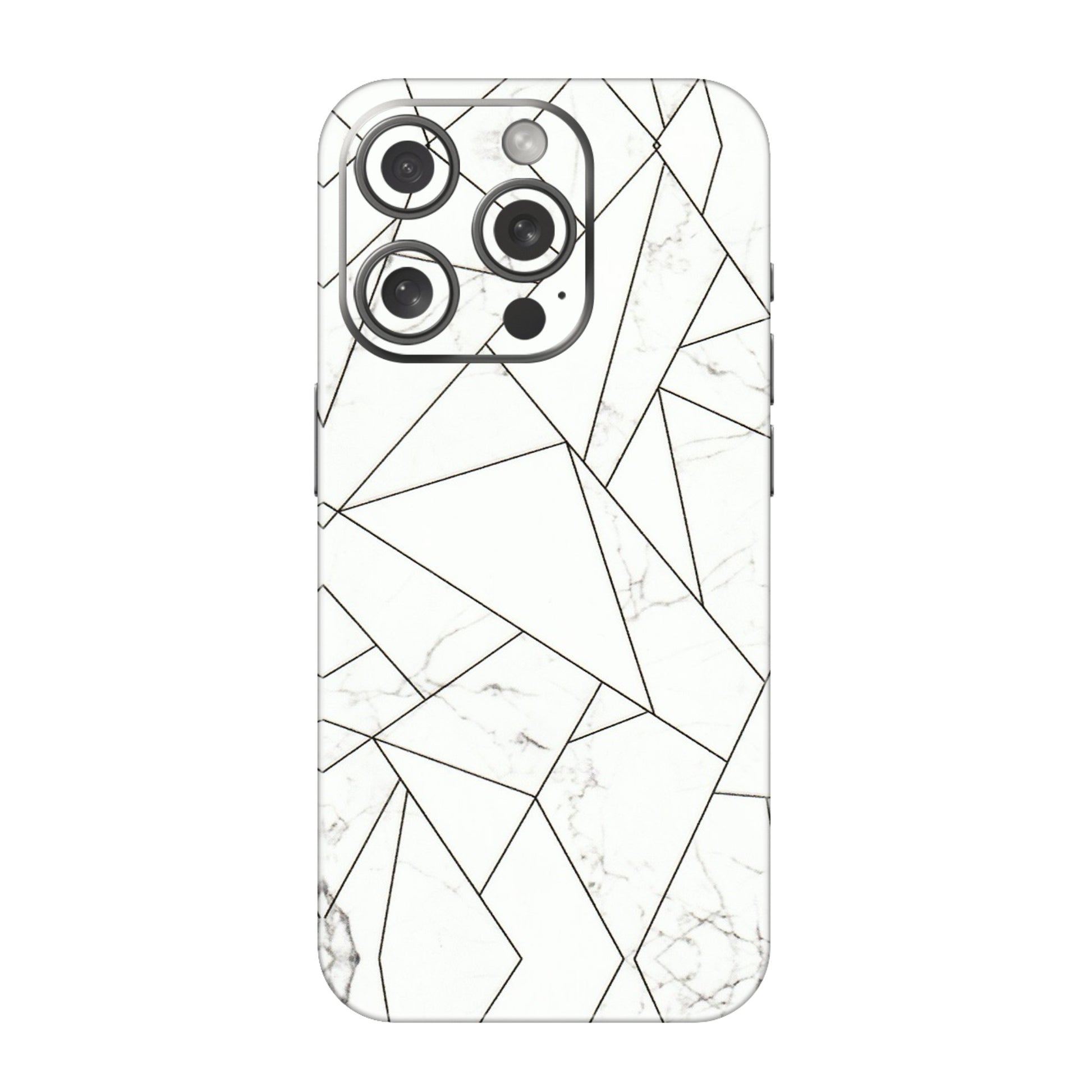 Apple iPhone Skins (All Models) - Luxury White Marble Effect - 3D Embossed Finish (L-168) iPhone 15 Pro