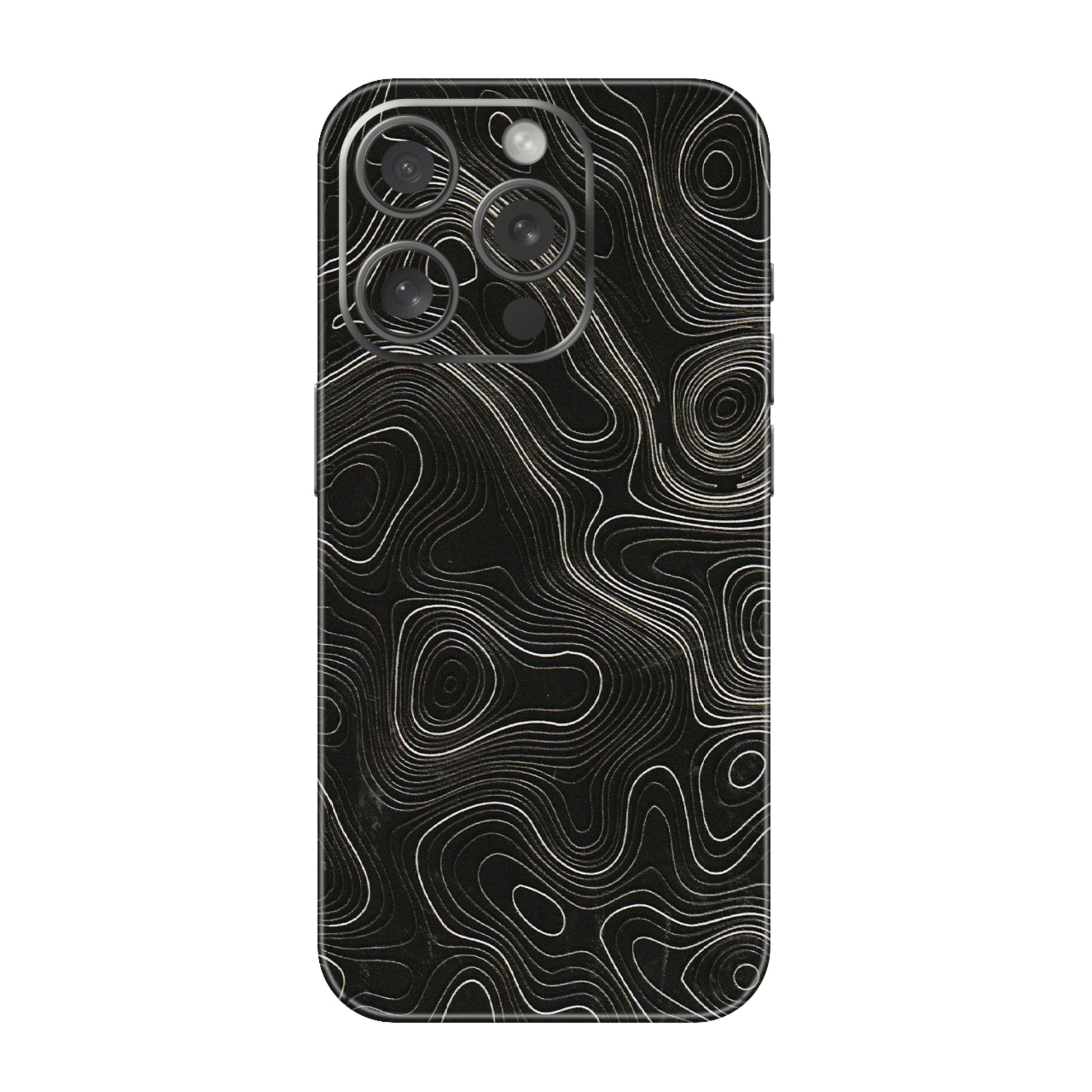 Apple iPhone Skins (All Models) - Black Swirl - 3D Embossed Finish (L-196) iPhone 15 Pro