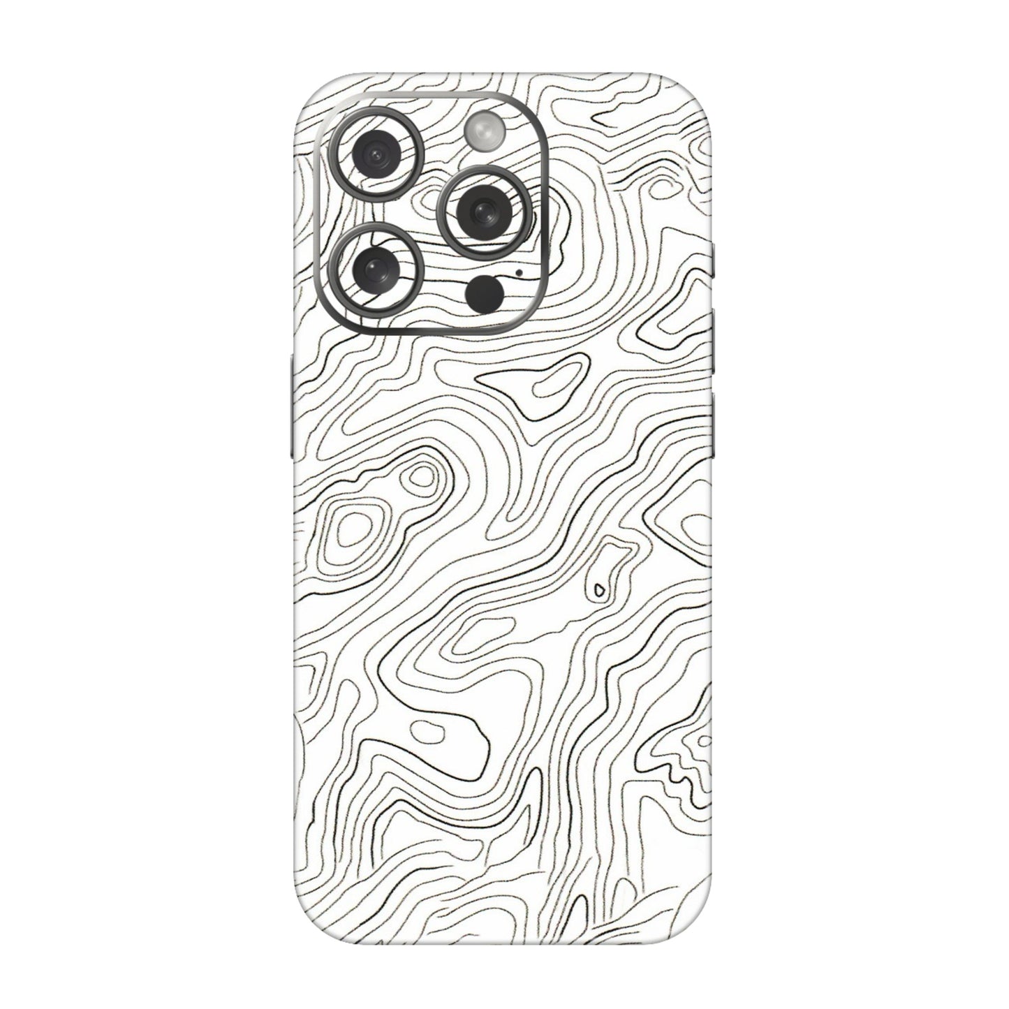 Apple iPhone Skins (All Models) - White Black Swirls - 3D Embossed Finish (L-219) iPhone 15 Pro