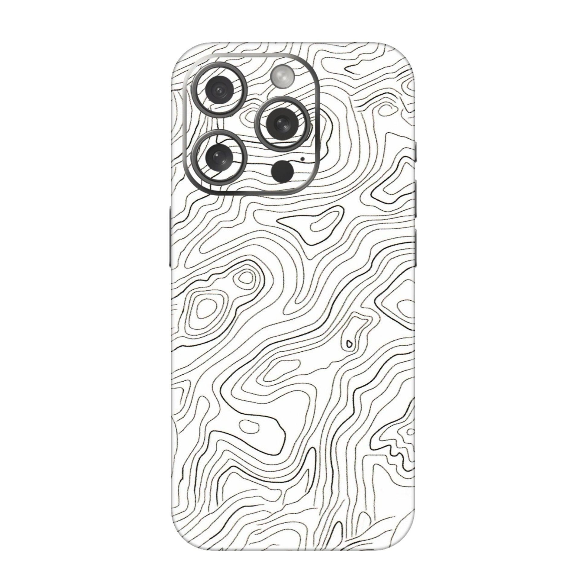 Apple iPhone Skins (All Models) - White Black Swirls - 3D Embossed Finish (L-219) iPhone 15 Pro