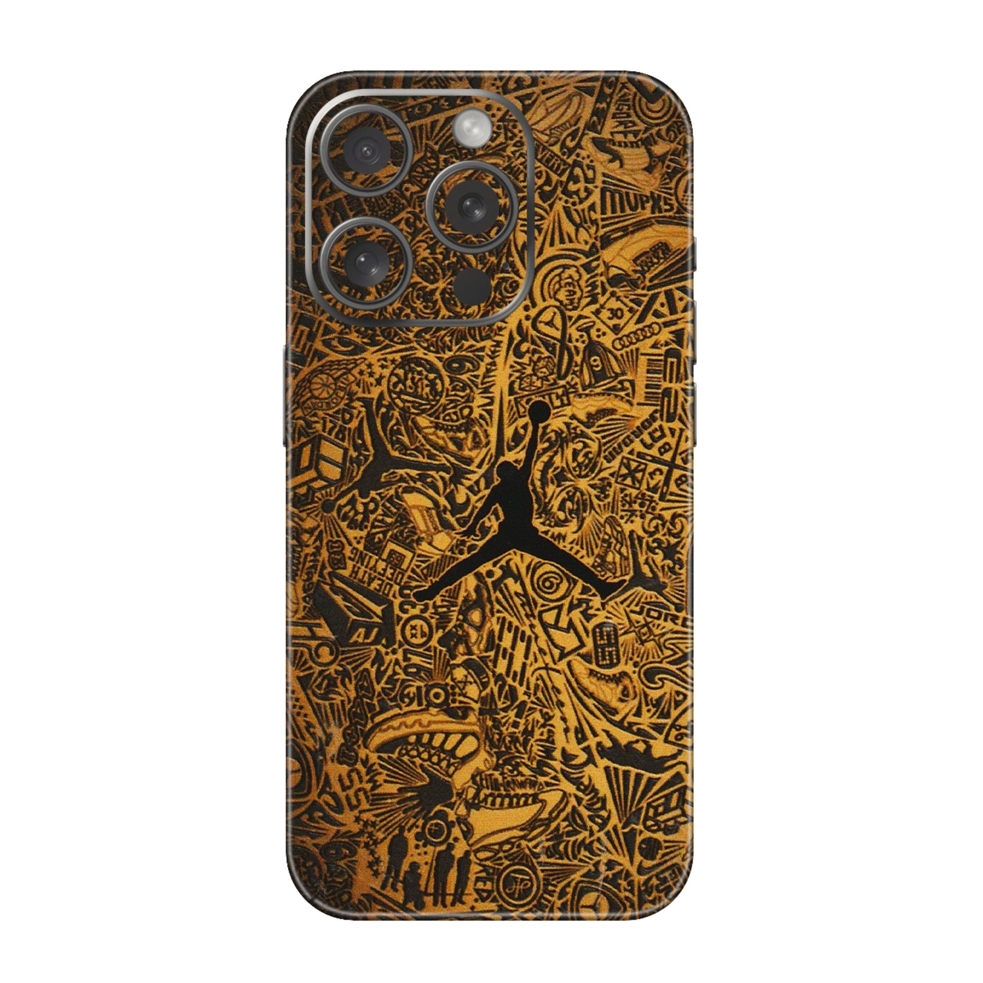 Apple iPhone Skins (All Models) - Premium Gold Basketball Player - 3D Embossed Finish (L-236) iPhone 15 Pro