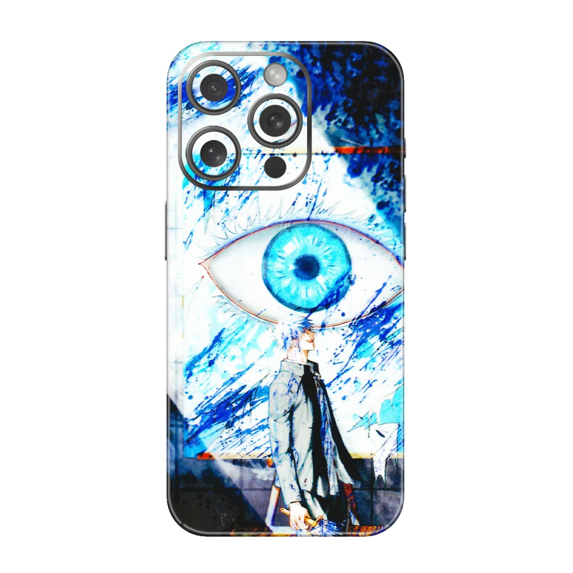 Apple iPhone Skins (All Models) - Gojo Satoru evil eye - 3D Embossed Finish (L-239) iPhone 15 Pro