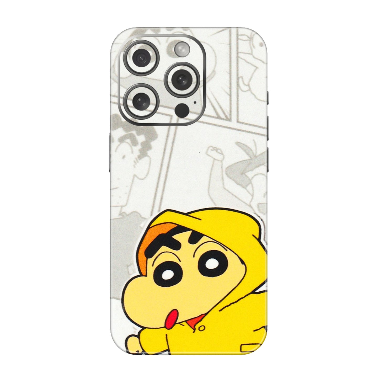 Apple iPhone Skins (All Models) - Yellow Shinchan Comic - 3D Embossed Finish (L-246) iPhone 15 Pro