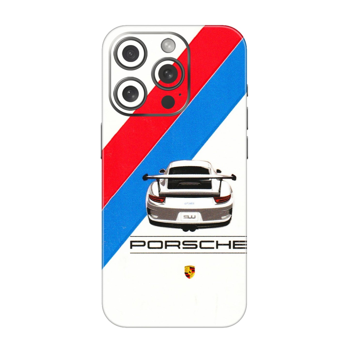 Apple iPhone Skins (All Models) - Porche Car Sober Logo - 3D Embossed Finish (L-248) iPhone 15 Pro