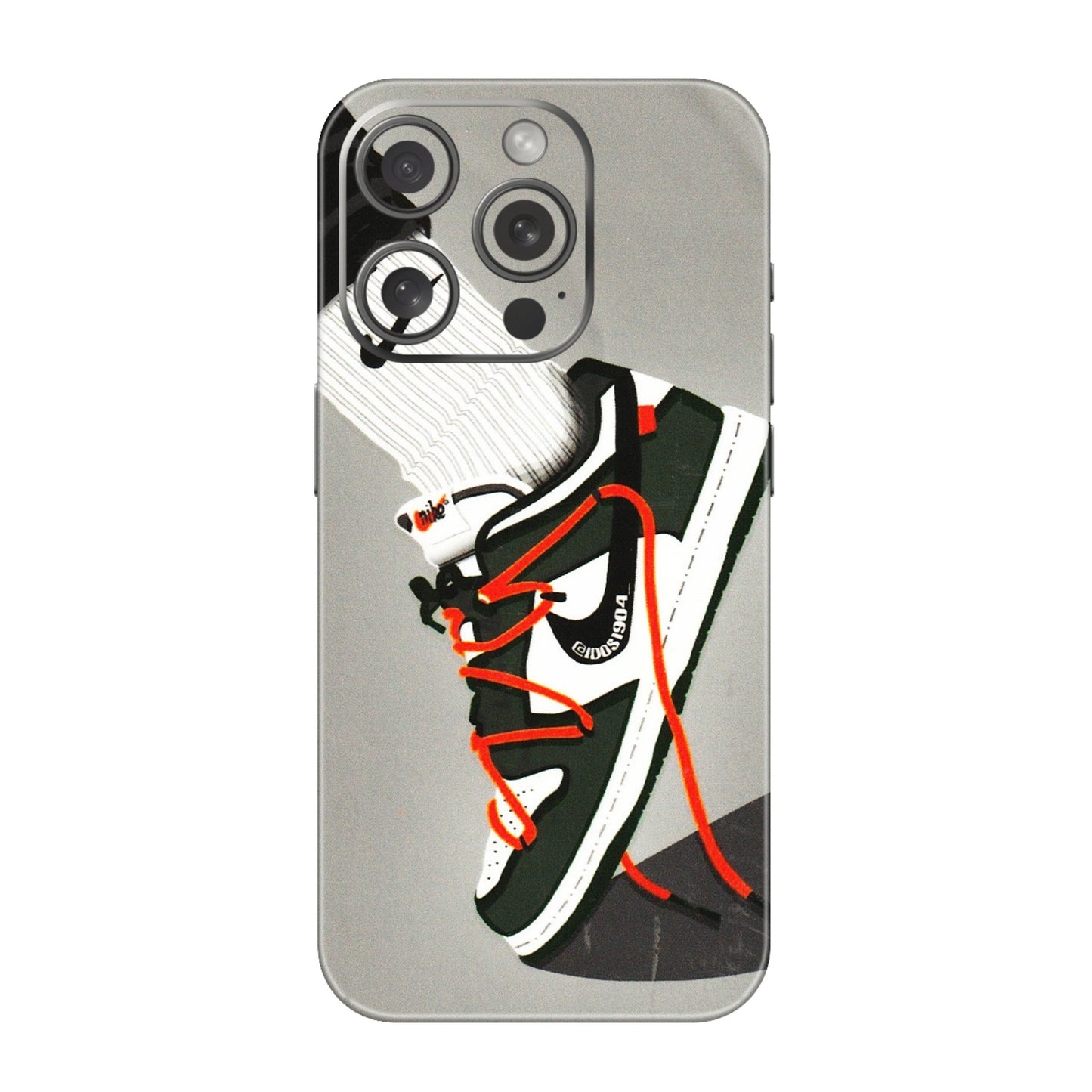 Apple iPhone Skins (All Models) - New Grey Sneaker - 3D Embossed Finish (L-261) iPhone 15 Pro