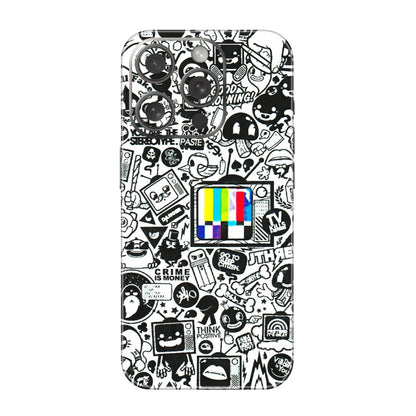 Apple iPhone Skins (All Models) - Doodles Positive Art - 3D Embossed Finish (L-263) iPhone 15 Pro