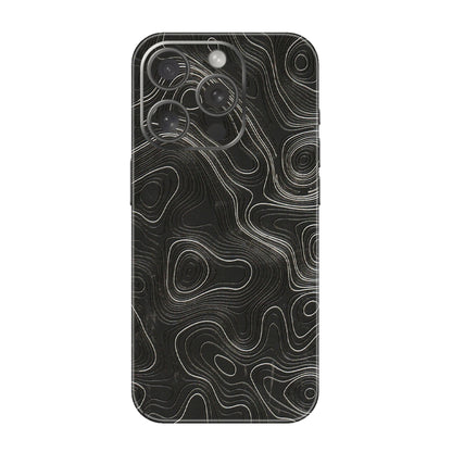 Apple iPhone Skins (All Models) - Abstract White Line Map - 3D Embossed Finish (L-269) iPhone 15 Pro