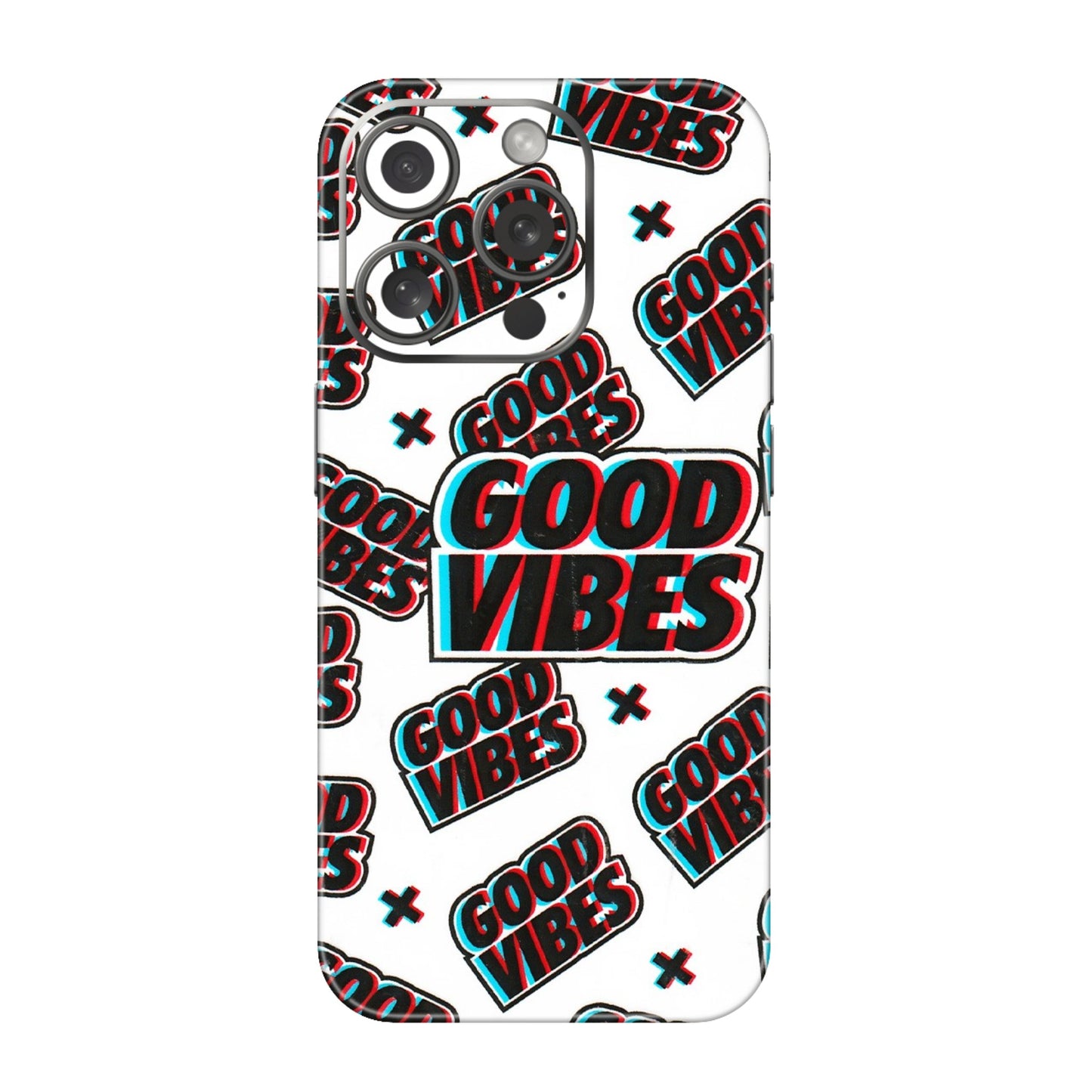 Apple iPhone Skins (All Models) - Good Vibes - 3D Embossed Finish (L-282) iPhone 15 Pro